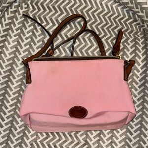 Dooney & Bourke Pink Crossbody Bag with Brown Accents